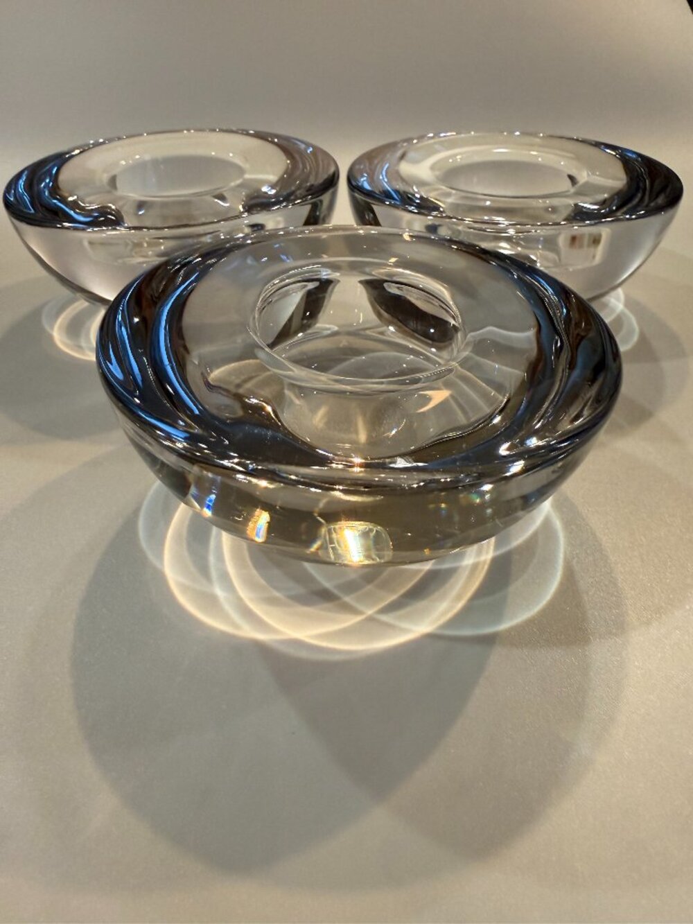 VTG Shannon Crystal of Ireland 'Celtic Rings' Shadow Candle Votive Holders
